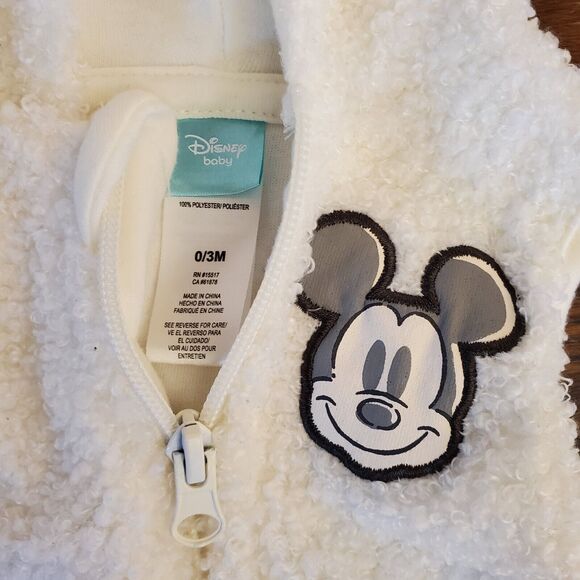 Bundle 2 Disney Baby Boy Mickey Mouse Hooded Vest & Just Too Cute Snap Bodysuit - Picture 3 of 10